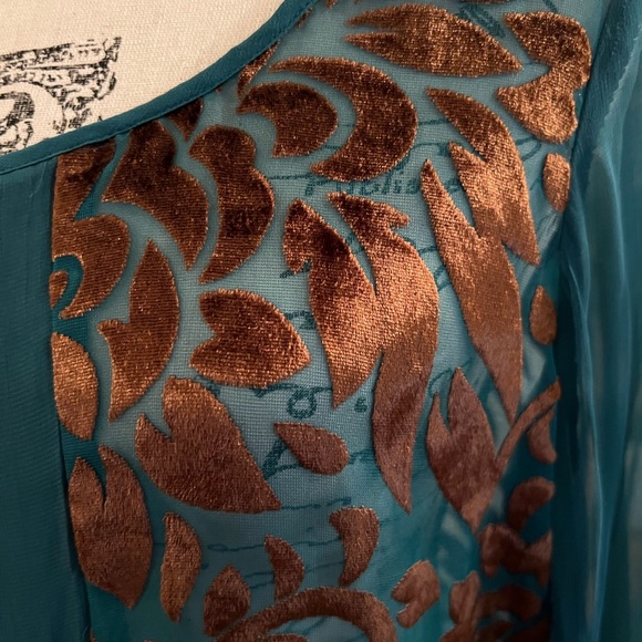 Luck Brand top with velvet detail - Picture 3 of 5